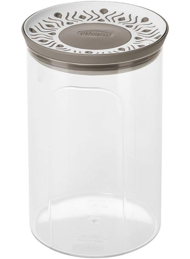 ستيفان بلاست برطمان ستيفانبلاست دائري محكم الإغلاق أبيض - رمادي فاتح - Image 2